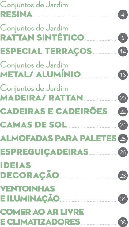 Conjuntos de Jardim resina  Conjuntos de Jardim RATTAN SINTÉTICO   especial terraços  Conjuntos de Jardim METAL  ALUM   
