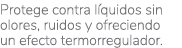 Protege contra líquidos sin olores, ruidos y ofreciendo un efecto termorregulador 