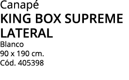 Canapé king box supreme lateral Blanco 90 x 190 cm  Cód  405398