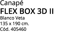 Canapé flex box 3d ii Blanco Veta 135 x 190 cm  Cód  405460