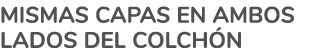 Mismas capas en ambos lados del colchón 