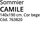 Sommier camile 140x190 cm  Cor bege Cód  763820
