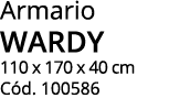 Armario WARDY 110 x 170 x 40 cm C d. 100586
