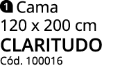  Cama 120 x 200 cm CLARITUDO C d. 100016