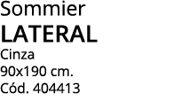 Sommier lateral  Cinza 90x190 cm  Cód  404413