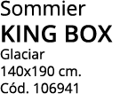 Sommier king box Glaciar 140x190 cm  Cód  106941 