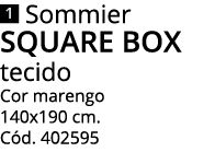  Sommier square box tecido Cor marengo 140x190 cm  Cód  402595