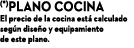 (*)Plano cocina El precio de la cocina está calculado según diseño y equipamiento de este plano 