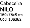 Cabeceira NILO 160x75x8 cm  Cód  106362 
