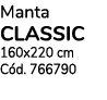 Manta CLASSIC 160x220 cm Cód  766790