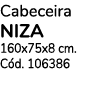 Cabeceira NIZA 160x75x8 cm  Cód  106386