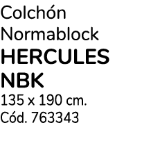Colchón Normablock hercules nbk 135 x 190 cm  Cód  763343
