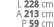 L 228 cm A 213 cm P 59 cm