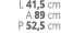 L 41,5 cm A 89 cm P 52,5 cm