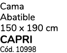 Cama Abatible 150 x 190 cm capri Cód  10998