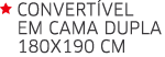  Convert vel em cama dupla  180x190 cm