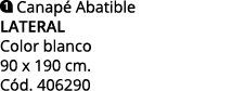  Canapé Abatible Lateral Color blanco 90 x 190 cm  Cód  406290