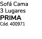 Sofá Cama 3 Lugares prima Cód  400971