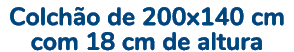 Colch o de 200x140 cm com 18 cm de altura