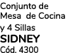 Conjunto de Mesa de Cocina y 4 Sillas SIDNEY C d. 4300
