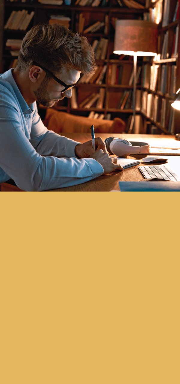 Young business man video conference calling using computer social distance working from home office. Remote male professional videoconferencing by virtual team online web meeting group chat.