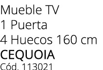 Mueble TV 1 Puerta 4 Huecos 160 cm Cequoia C d. 113021