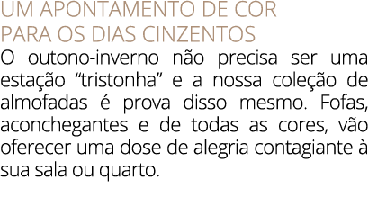 UM APONTAMENTO DE COR PARA OS DIAS CINZENTOS O outono inverno n o precisa ser uma esta o “tristonha” e a nossa cole ...