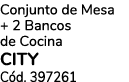 Conjunto de Mesa + 2 Bancos de Cocina city C d. 397261