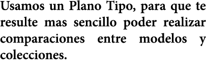 Usamos un Plano Tipo, para que te resulte mas sencillo poder realizar comparaciones entre modelos y colecciones.