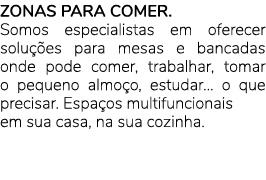 ZONAS PARA COMER. Somos especialistas em oferecer solu es para mesas e bancadas onde pode comer, trabalhar, tomar o ...