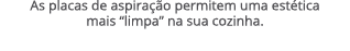 As placas de aspira o permitem uma est tica mais “limpa” na sua cozinha. 