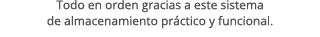 Todo en orden gracias a este sistema de almacenamiento pr ctico y funcional. 