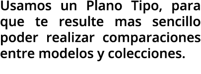 Usamos un Plano Tipo, para que te resulte mas sencillo poder realizar comparaciones entre modelos y colecciones.