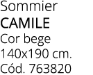 Sommier CAMILE Cor bege 140x190 cm. C d. 763820