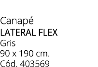 Canap lateral flex Gris 90 x 190 cm. C d. 403569