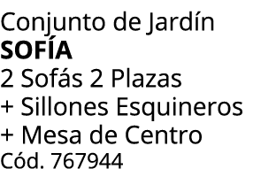Conjunto de Jard n SOF A 2 Sof s 2 Plazas + Sillones Esquineros + Mesa de Centro C d. 767944