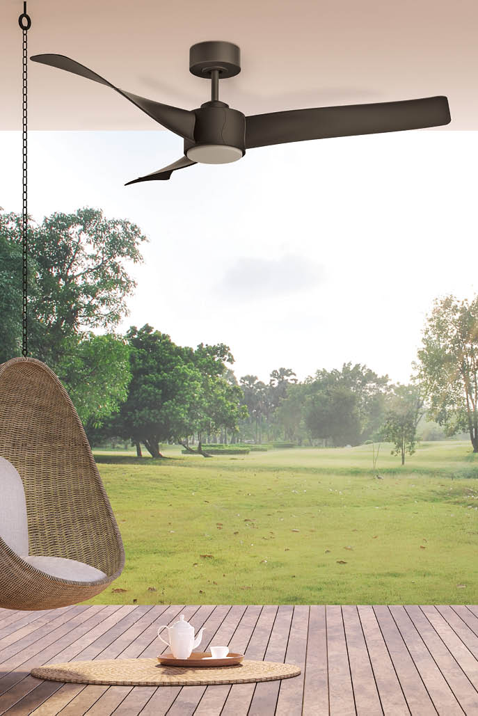 Wooden terrace with morning garden view 3d render, There are wooden floor,Decorate with rattan egg shaped chair,looking out over the large lawn.