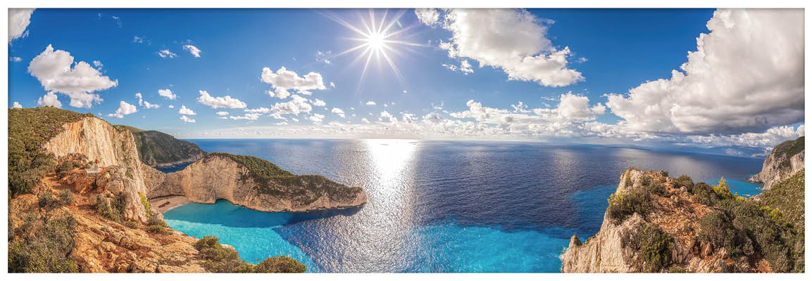 Beautiful Navagio beach panorama with shipwreck on Zakynthos island in Greece