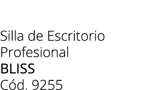Silla de Escritorio Profesional BLISS C d. 9255