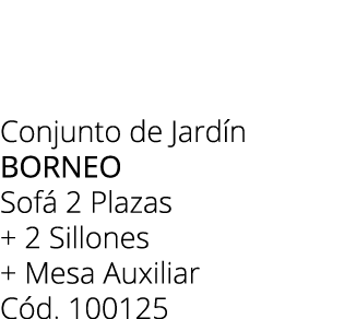 Conjunto de Jard n BORNEO Sof 2 Plazas + 2 Sillones + Mesa Auxiliar C d. 100125