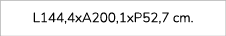 L144,4xA200,1xP52,7 cm. 
