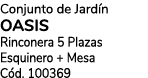 Conjunto de Jard n oasis Rinconera 5 Plazas Esquinero + Mesa C d. 100369