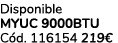 Disponible MYUC 9000btu C d. 116154 219€
