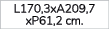 L170,3xA209,7 xP61,2 cm.