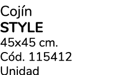 Coj n STYLE 45x45 cm. C d. 115412 Unidad