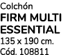 Colch n FIRM MULTI ESSENTIAL 135 x 190 cm. C d. 108811