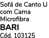 Sof de Canto U com Cama Microfibra bari C d. 103125