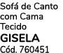 Sof de Canto com Cama Tecido GISELA C d. 760451