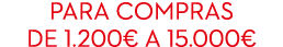 Para compras de 1.200€ a 15.000€