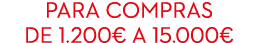 Para compras de 1.200€ a 15.000€